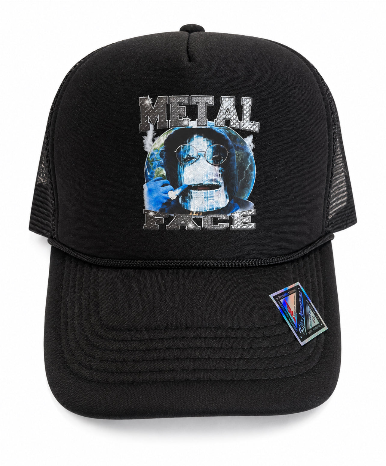 METAL FACE trucker hat